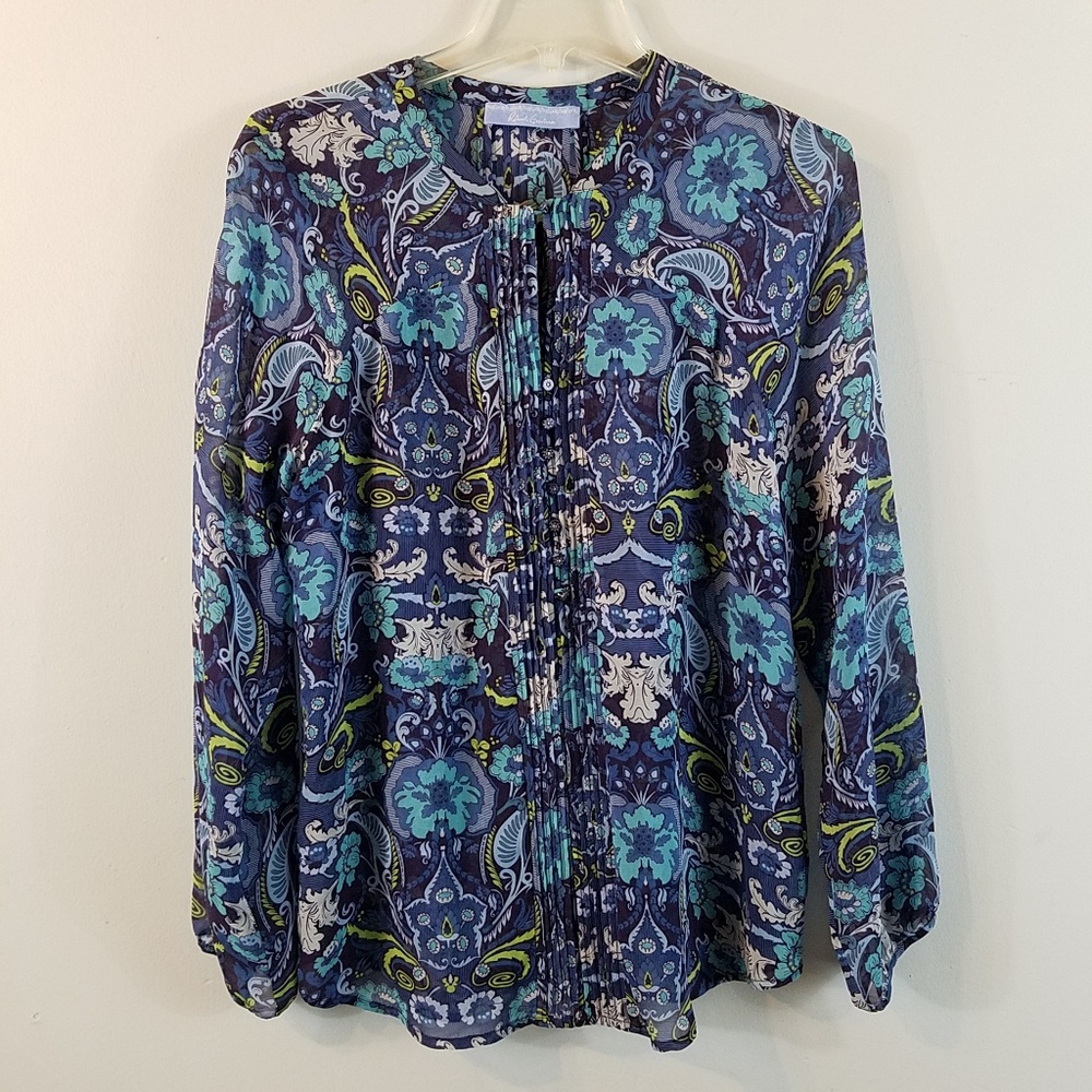 Robert Graham Silk Button Up Paisley Top S